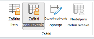 Istaknuta stavka "Zaštiti radnu svesku"