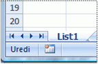 Lower left corner of program window showing edit mode