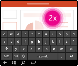 PowerPoint za Windows Mobile – pokret aktiviranja tastature
