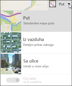 Tip mape Veb segmenta usluge Bing MAP