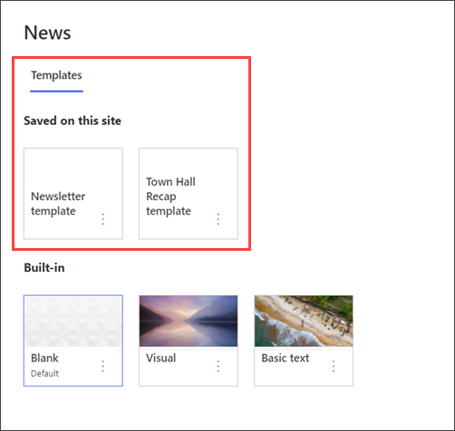 Image of the page template picker the department site