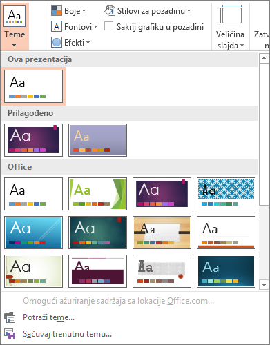 PowerPoint themes