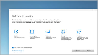 Korišćenje naratora za navigaciju u operativnom sistemu Windows
