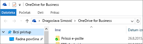 OneDrive for Business stari klijent za računare