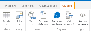 Umetanje trake na wiki stranicu