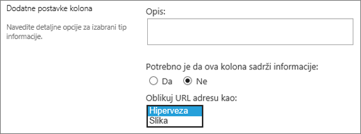 Izbori kolona "Slika/hiperveza"