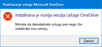 OneDrive iskačući OneDrive greške