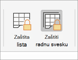 Istaknuta stavka "Zaštiti radnu svesku" u operativnom sistemu MacOS