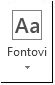 Dugme „Fontovi“ u programu Publisher 2013