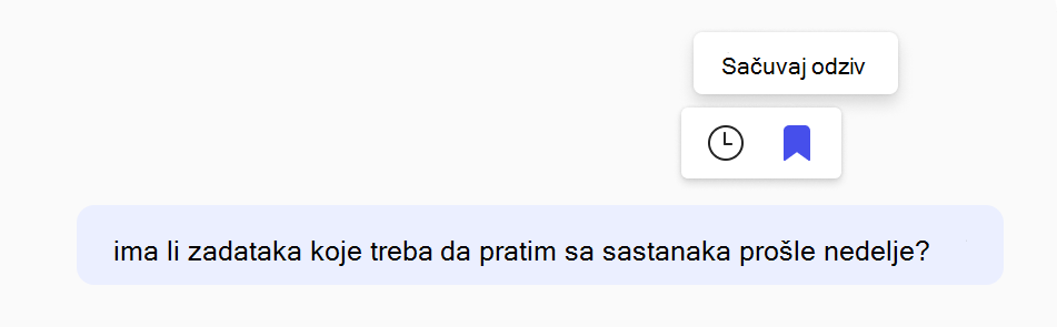 Snimak ekrana koji pokazuje kako da sačuvate odziv.