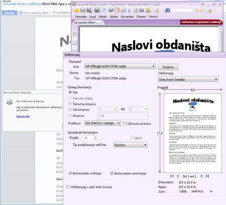 Word Web App printing, in Firefox and Foxit