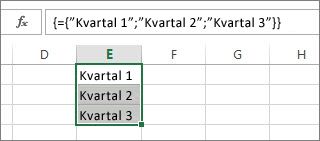 Vertikalna konstanta niza koja koristi tekst