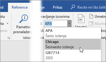 On the References tab choose a citation style from the Style list