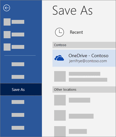 Čuvanje datoteke iz programa Word u usluzi OneDrive for Business