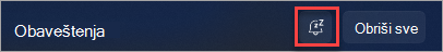 Dugme "Ne uznemiravaj" u centru za obaveštenja u Windows 11.