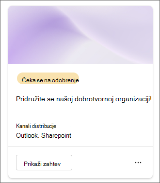 Snimak ekrana publikacije sa statusom "Čeka se odobrenje".