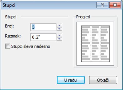Text box tools columns dialog for Publisher 2010