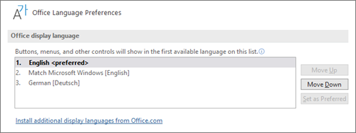 Jezik prikaza sistema Office