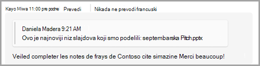 Odaberite da prevedete ili nikad ne prevedete poruke.