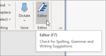 Välj Editor på fliken Start eller tryck på F7 för att öppna Editor-fönstret.