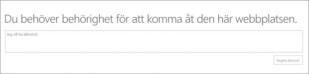 Dialogrutan SPO-åtkomst nekad.