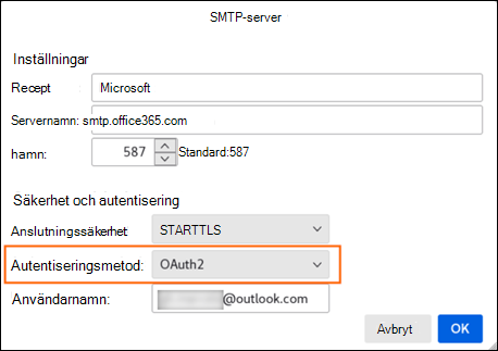 Modern auth mozilla steg 2 SMTP Server