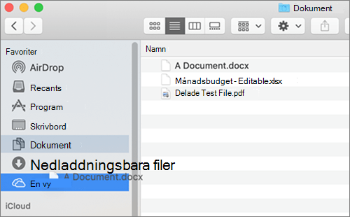 Fönstret Mac Finder med dra-och-släpp för att flytta filer