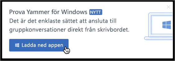 Meddelande i produkten för Windows
