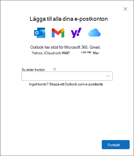 Lägga till ett konto i nya Outlook för Windows