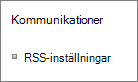 Inställningar för listkommunikation (RSS)