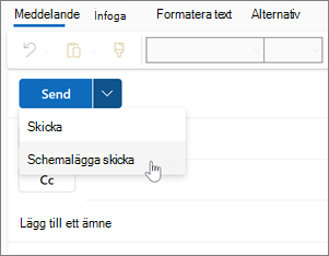 Använda Schemalägg skicka i nya Outlook för Windows