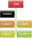 Organisationsschema med alternativet Båda för hängande layout