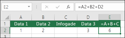 =A+B+C-formler uppdateras inte om du lägger till rader