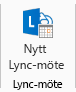 Skärmdump av ikonen för nytt Lync-möte i menyfliksområdet