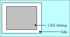 AutoCAD-ritning innanför sidkantlinjerna