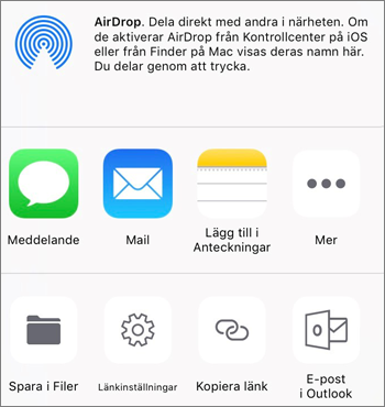 Skärmbild av knappen Spara Foto i OneDrive-appen för iOS