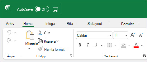 Excel med coloful-tema