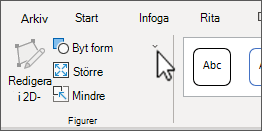 The Change Shape button on the Format tab of the SmartArt Tools