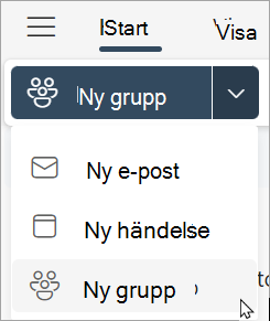 I menyfliksområdet väljer du ny grupp > ny grupp