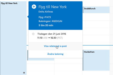 Visar resekort i Outlook Kalender
