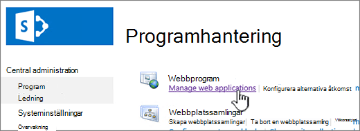 Öppna webbprogramsinställningarna