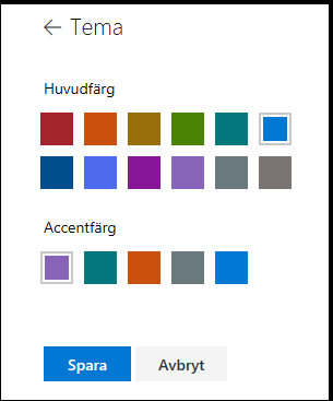 Anpassa temafärgerna på din SharePoint-webbplats