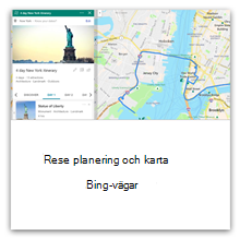 Resplan och kartor med hjälp av Bing