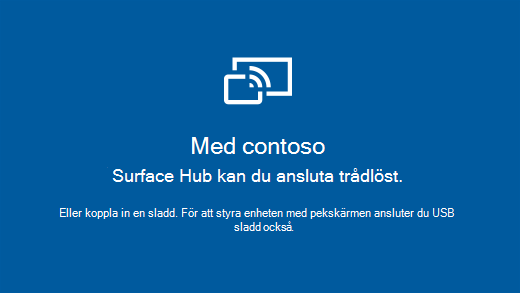 Visar appen Anslut på en Surface Hub med ett meddelande om att Surface Hub är redo att anslutas trådlöst.