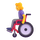 Emoji för teamskvinna i manuell rullstol