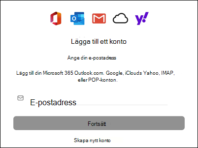 Lägga till konto i Outlook för Mac