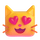 Emoji för katt med hjärta i Teams ögon
