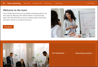 bild av den nya mallen för introduktionswebbplats för anställda
