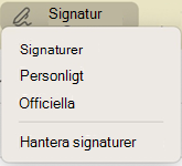 alternativet Outlook för Mac signatur i ett meddelande
