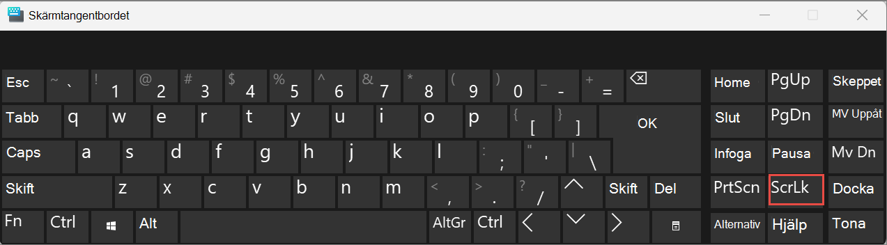skärmtangentbordet för Windows 11